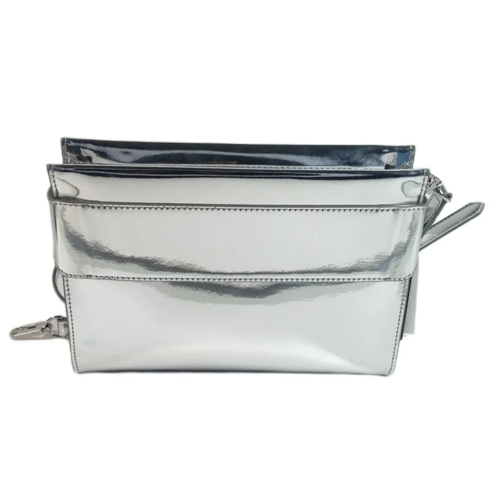 DKNY Bleeker East West Small Metallic Crossbody - Sliver - NWT - Picture 3 of 14